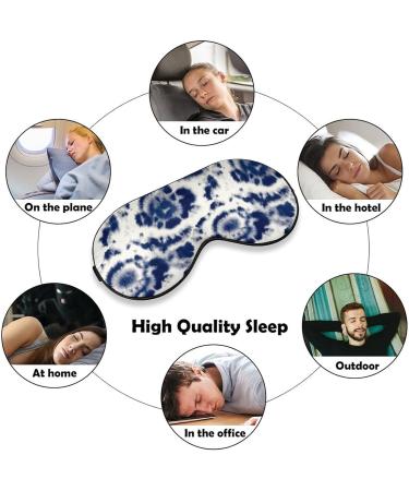 Psychedelic Blue Tie Dye Sleep Mask for Women | Adjustable Eye Shades Cover with Elastic Strap - Perfect for Travel & Relaxation - Buy Online on GoSupps.com
