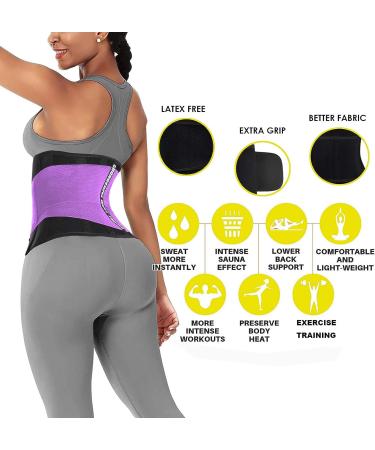 Waist Trainer Belt for Women and Men - Purple Medium Waist Trimmer for Weight Loss and Slimming - Body Shaper - Buy Online on GoSupps.com