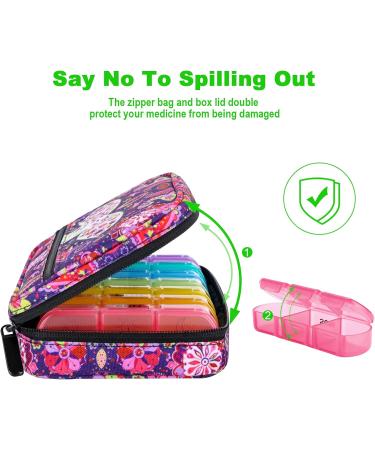 Shop Tnvee Weekly Pill Organizer - 3 Times a Day Travel Case for Vitamins & Supplements (Purple Perlis) - International Shipping Available - Buy Online on GoSupps.com