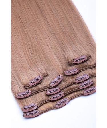 Clip In Hair Extensions Set - 100% Real Hair 7 Pieces 70g 55cm - #18 Dark Blonde - International Shipping - Buy Online on GoSupps.com
