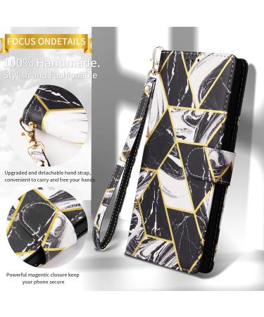 Buy Oihxse Wallet Cover for Xiaomi Redmi Note 10 Pro - PU Leather Flower Marble Flip Case with Stand & Card Compartment - Silicone Protective Shell in Black - Buy Online on GoSupps.com