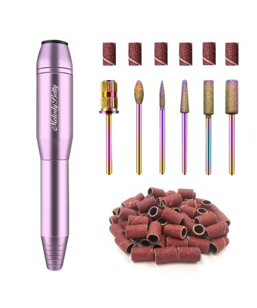 MelodyBetty Electric Nail Drill, Professional Acrylic Nail Drill Machine for Gel, Acrylic Nails, Portable USB Electric Nail File Efile Set with Iridescent Nail Drill Bits, Manicure Pedicure Nail Tools