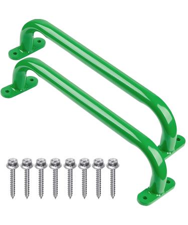 Purife 17.5 Inch Metal Swing Sets Slider Handle Bar Set of 2 - Green Playground Safety Handles, Playset Grab Handles, Outdoor Hand Grip Bar for Playhouse, Jungle Gym, Climbing Frame,Treehouse - 500LBS 17.5 inch- 2pack