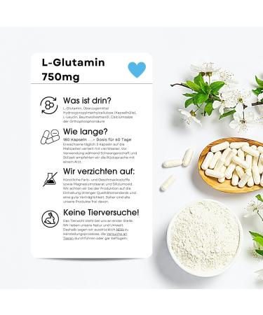 Fair & Pure L-Glutamine Capsules 750mg | Vegan Amino Acid - 180 Capsules - International Shipping Available - Buy Online on GoSupps.com