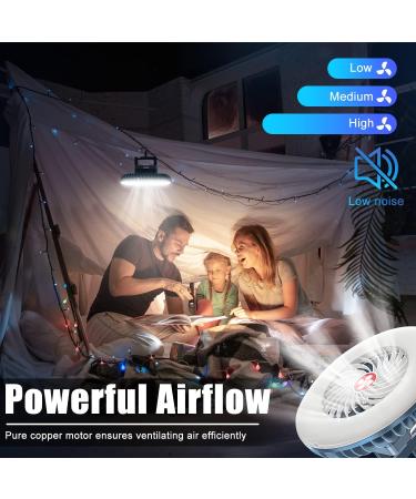 XTAUTO Portable Camping Fan with LED Lantern - USB Rechargeable, Waterproof, 2-Pack - Buy Online on GoSupps.com