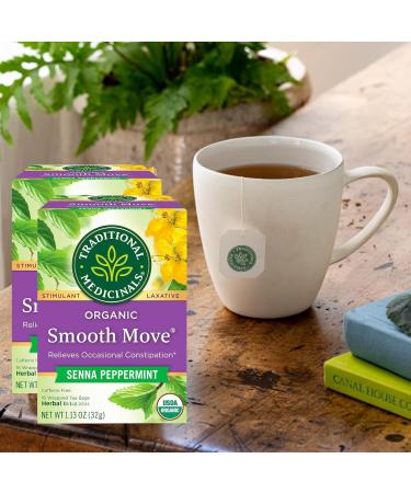 Senna Tea Bags Bundle with Traditional Stimulant Laxative Tea (2x16 bags) Smooth Move Organic Peppermint Caffeine Free - Buy Online on GoSupps.com
