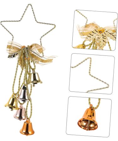 Abaodam 3pcs Christmas Baubles Clothes Rack Christmas Tree Bells Christmas Bell Pendant Pure Gold Metal - Buy Online on GoSupps.com