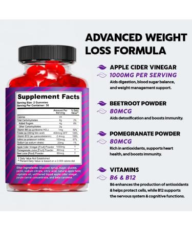 Keto ACV Gummies for Weight Loss - 1000mg Per Serving - Supports Digestion, Metabolism, Detox - Apple Cider Vinegar Keto Gummies - Buy Online on GoSupps.com
