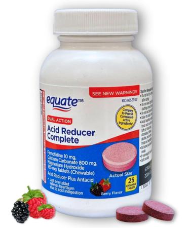 Dual Action Acid Reducer- Berry Flavor Chewable Tablets 25 Count (Pack of 1) Boxed by Fusion Shop Store - Buy Online on GoSupps.com