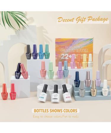 Candy Lover Gel Nail Polish Kit - 25 Pcs Spring Set with Base, Top Coat, Matte & Glitter Shades - UV Soak Off Gel Nails - Perfect Gift for Women and Girls - Buy Online on GoSupps.com