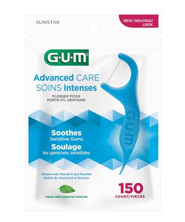 GUM Advanced Care Flossers Fresh Mint with Vitamin E & Fluoride - 600 Flossers (4 packs) - Buy Online on GoSupps.com