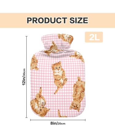Lovely Cat Hot Water Bottle with Cover - 2L for Pain Relief Cramps & Injuries | International Shipping - Buy Online on GoSupps.com