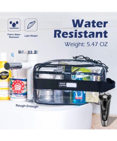 Rough Enough Clear Cosmetic Bag | TSA Approved Toiletry Organizer with Zipper Pockets & Handle - Buy Online on GoSupps.com