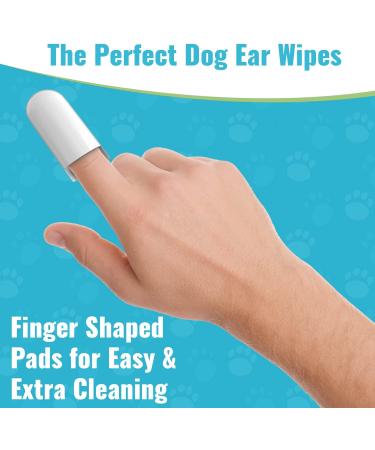 Dog Ear Wipes - Finger Pads | Stop Itching - Remove Dirt Wax & Clean Dirty Ears Easily | Aloe Vera & Witch Hazel Infused | 50 Dog Ear Cleaning Finger Wipes For Easy Cleaning Of Dogs Ears | UK BRAND - Buy Online on GoSupps.com