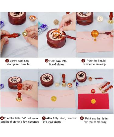 Yagugu Wax Stamps for Letter Sealing: 2Pcs Style Wax Stamp Sealer Seal Monogram Initial A Kit for Thanksgiving Christmas Halloween Wedding Invitations Party Envelope Alphabet Signatures Stamper Gift - Buy Online on GoSupps.com