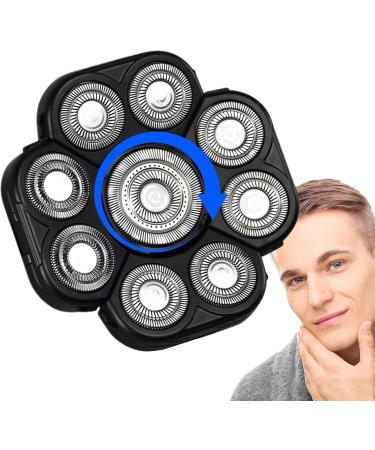 T tes de rechange pour rasoir Fixation lectrique 9 t tes lames universelles double anneau vitesse extr me couteaux flottants tanches | Toilettage de pr cision pour hommes rasage sec et hu Black - Buy Online on GoSupps.com