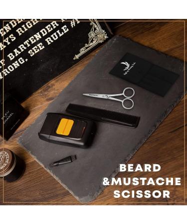Premium Stainless Steel Beard Scissors & Comb Set for Men | Precision Nose Ear & Eyebrow Hair Trimmers - Buy Online on GoSupps.com
