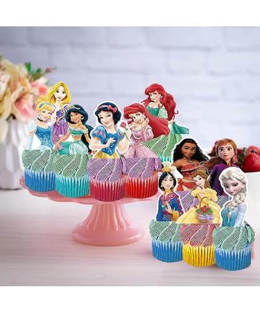48Pcs Princesses Cupcake Toppers - Birthday Party Supplies & Cake Decorations - Buy Online on GoSupps.com