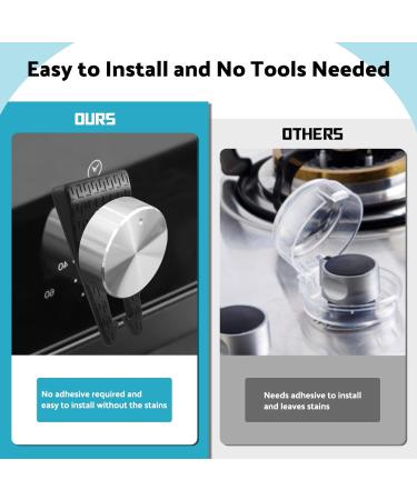 6 Pieces Black Stove Button Child Lock - Baby Safety Protection for Rotary Buttons - Easy Installation without Dismantling - Buy Online on GoSupps.com