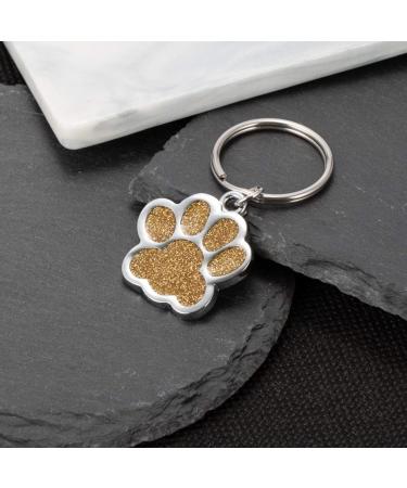 Custom Engraved Dog & Cat ID Tags - Gold Paw Print Motif | International Shipping - Buy Online on GoSupps.com