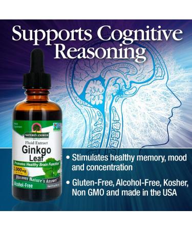 Nature's Answer Alcohol-Free Ginkgo Leaf Extract 2000mg - 2 Fl. Oz. | Boost Memory & Circulation - Buy Online on GoSupps.com