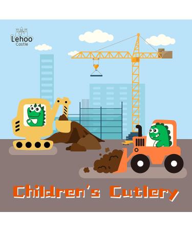Lehoo Castle Toddler Fork and Spoon Set - 6pcs Stainless Steel Children's Cutlery in Green/Blue - Buy Online on GoSupps.com