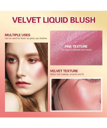 3-Piece Liquid Blush Kit - Velvet Lightweight Waterproof Makeup for Cheek, Eye, Lips - Buy Online on GoSupps.com