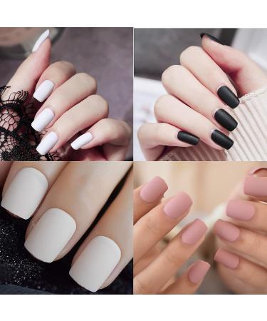 Bellelfin 240pcs Square Full Cover Short Press on False Nails - 10 Colors, 12 Sizes - DIY Manicure for Women, Girls, Teens - Buy Online on GoSupps.com