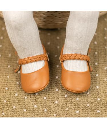 CENCIRILY Baby Girl Mary Jane Shoes | Anti-Slip Soft Sole Princess Flats 6-12 Months | Bowknot Wedding Dress Shoes for 0-18 Month | A05 Brown - Buy Online on GoSupps.com