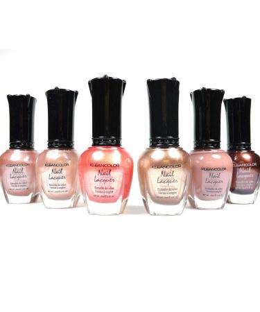 Kleancolor Nail Polish Natural Nude Beige Colors Lot of 6! Lacquer Collection + Free Earring Gift