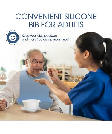 MARS WELLNESS Adult Bibs for Elderly - Easy to Clean Silicone Bibs with Button Closure - Buy Online on GoSupps.com