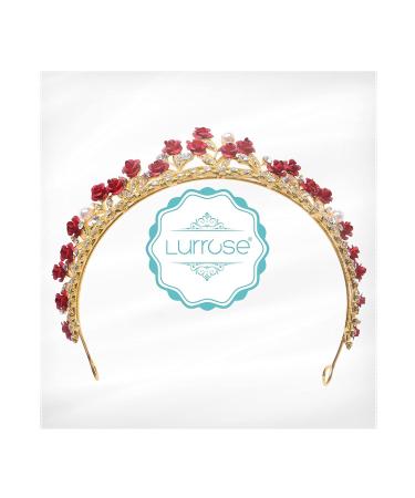 Lurrose Bridal Head Jewelry - Rose Design Wedding Hair Crown Rhinestone Tiara & Headdress for Girls - Pack of 1 - Buy Online on GoSupps.com