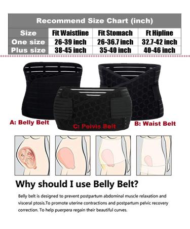 ChongErfei 3 in 1 Postpartum Belly Wrap - Recovery Belly/Waist/Pelvis Belt Black | One Size 1 Pack - Postpartum Belly Band - Buy Online on GoSupps.com