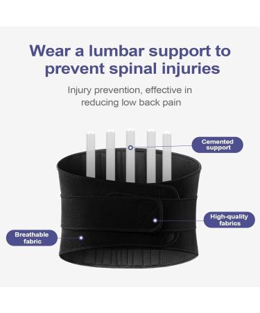 Lumbar Support Brace | Adjustable Back Support Belt Lower Back Support - Multipurpose Waist Supports Workout Back Brace for Outdoor Activities Black XL - Buy Online on GoSupps.com