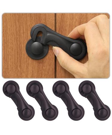 Cabinet Locks for Babies and Child Safety, 4 Pack Childproof Latches with Adhesive for Drawer Cupboards Closet and Pantry Door, Baby Proofing Fridge Lock for Protecting Kids Toddlers and Infants