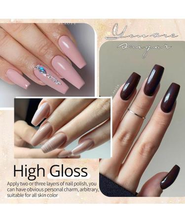 Ur Sugar UV Nail Polish Set - 6 Nude Brown Gel Colors for DIY Nail Art | Perfect for Valentine's Day Weddings & Parties - Buy Online on GoSupps.com