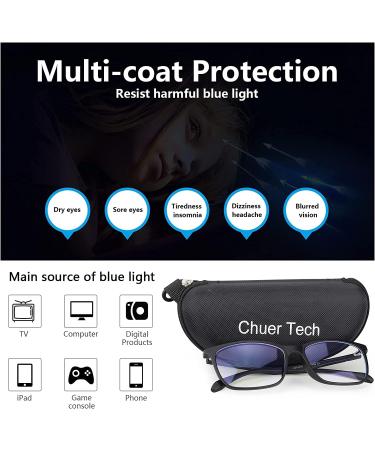 Chuertech Blue Light Filter Glasses - Anti-Blue Rays PC Gaming Glasses for Men & Women | Relieve Eye Fatigue & Protect Against Eye Strain - Buy Online on GoSupps.com