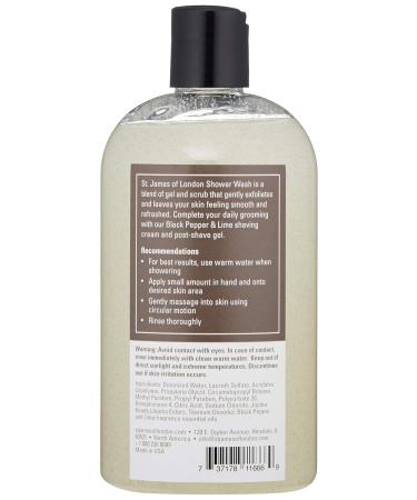 St James of London Black Pepper & Lime Body Wash | 16.9 Fl Oz | Luxurious International Shipping - Buy Online on GoSupps.com