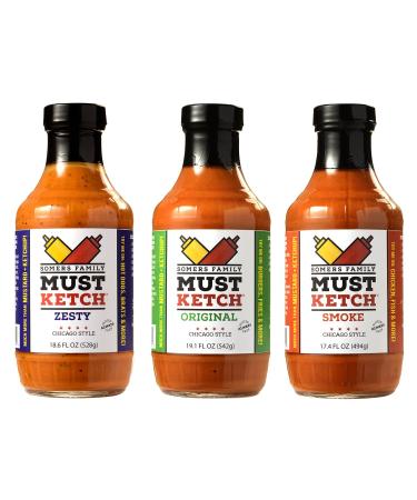 Somers Family MustKetch  Original, Smoke, Zesty Flavor Options - A new twist on Mustard and Ketchup! All-Natural, Non-GMO Ingredients  No Artificial Flavors or Colors  No High-Fructose Corn Syrup  Gluten-Free
