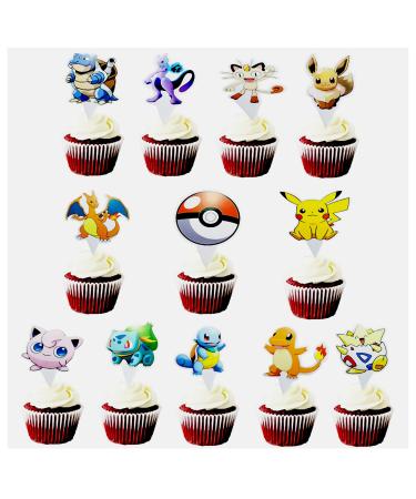 24pcs Anime cupcake toppers anime cupcake top childrens party decoration cartoon party supplie
