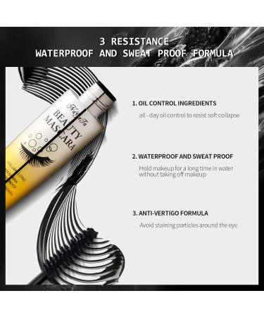 Mimore Mascara 4D Silk Fiber Eyelashes Waterproof Mascara Black Luxuriously Longer Thicker & Volumizing Lashes Advanced Smudge-Proof Formula Mascara (Black) - Buy Online on GoSupps.com