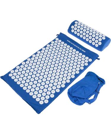 Sport-Tec Blue Acupressure Set - Mat & Pillow for Pain Relief & Relaxation | International Shipping Available - Buy Online on GoSupps.com