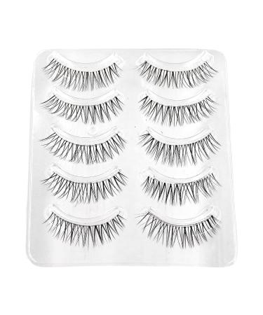 KISSNOWY 5Pairs Natural Manga Anime Clear Band Eyelashes Extension for Cosplay Makeup - C-03 - Buy Online on GoSupps.com