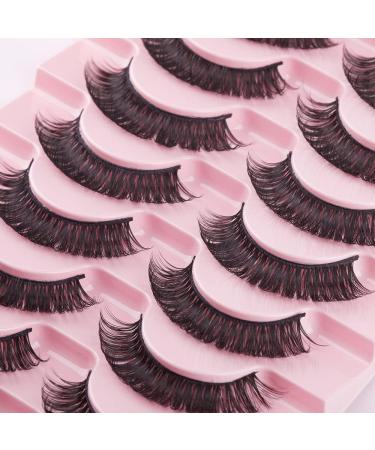 Russian Strip Lashes - Natural Fluffy Wispy D Curly 10 Pairs - Reusable Faux Mink Lashes - 15MM-02 - Buy Online on GoSupps.com