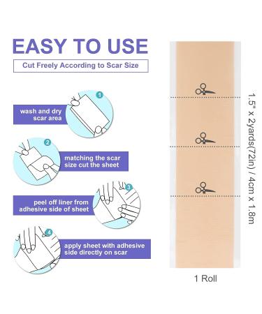 OK TAPE Silicone Scar Tape Roll - Professional Scar Removal Sheets for Surgical Scars - Reusable Silicone Strips for Keloid, C-Section, Tummy Tuck - 1.6 x70 Roll - Buy Online on GoSupps.com
