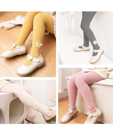 Silkglory Girls Tights 2 Pcs Set | Baby Toddler Leggings | 2-9 Years | White/Grey/Pink/Ginger | Size 2-3 Years - Buy Online on GoSupps.com