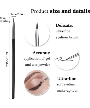 Lusofie 3pcs Eyeliner Brush Set - Professional Eye Makeup Brushes for Angled Eyeliner, Concealer, and Beveled Eyebrows - Buy Online on GoSupps.com