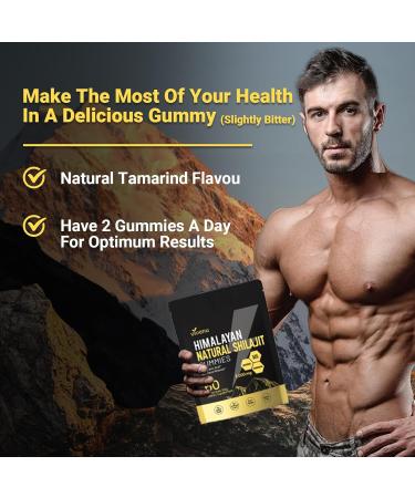 Himalayan Shilajit Gummies with Ashwagandha & Gokshura | 85+ Trace Minerals & Fulvic Acid | Organic, Non-GMO Micronutrient Supplement for Men & Women | 100% Pure & Natural 3000mg | 60 Gummies - Buy Online on GoSupps.com