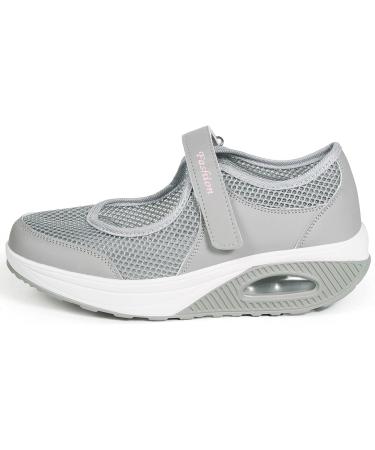 Buy Women's Gray Wedge Heel Sandals | Lightweight Breathable Sneakers for Summer | Comfortable Espadrilles & Walking Shoes - 38 EU - Buy Online on GoSupps.com