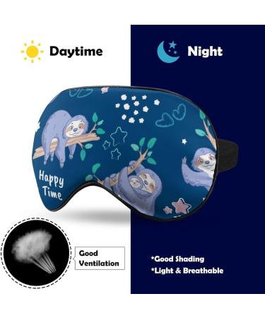 Tropical Sloths Sleep Mask - Adjustable Eye Cover for Sleeping, Blocking Light, Night Travel - for Men and Women - Buy Online on GoSupps.com